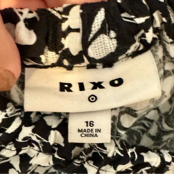 RIXO x Target | Midi Ruffle Dress, Black & White Floral Print, Size 16 - EUC - Picture 10 of 11